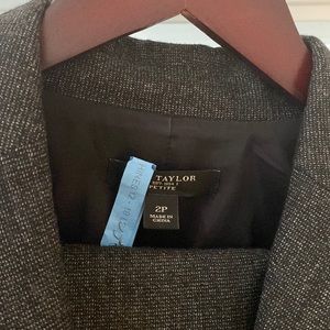 Ann Taylor Charcoal Two Piece Suit (blazer + pants) One Button